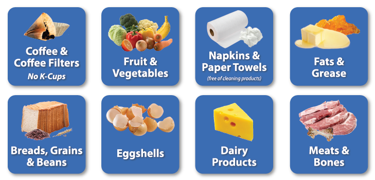 Farmington Yard Waste Acceptable Food Waste Items Graphic